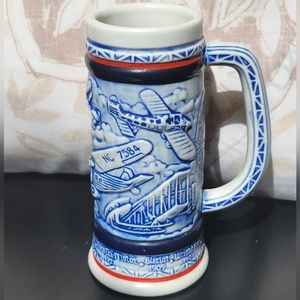 Vintage 1982 Avon Airplane Aviation Handcrafted Mini Stein Mug